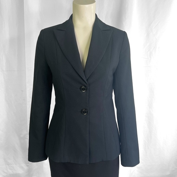 CUE BLACK BLAZER SINGLE BREAST BLAZER BACK SLIT  MADE IN AUSTRALIA WOMEN SIZE 8 - Picture 4 of 15